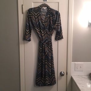 Maternity Dress - Blue Chevron